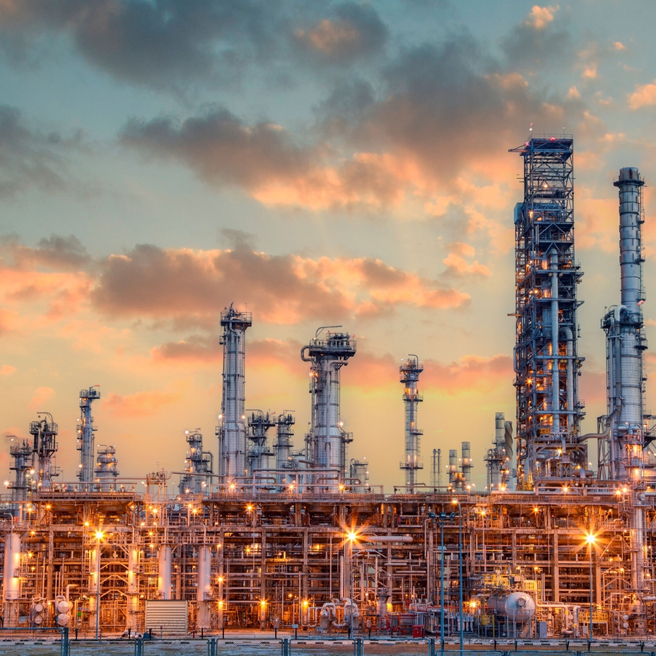 View on oil refinery